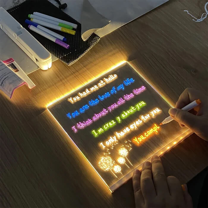 Writing on 3D Acrylic LED Note Board