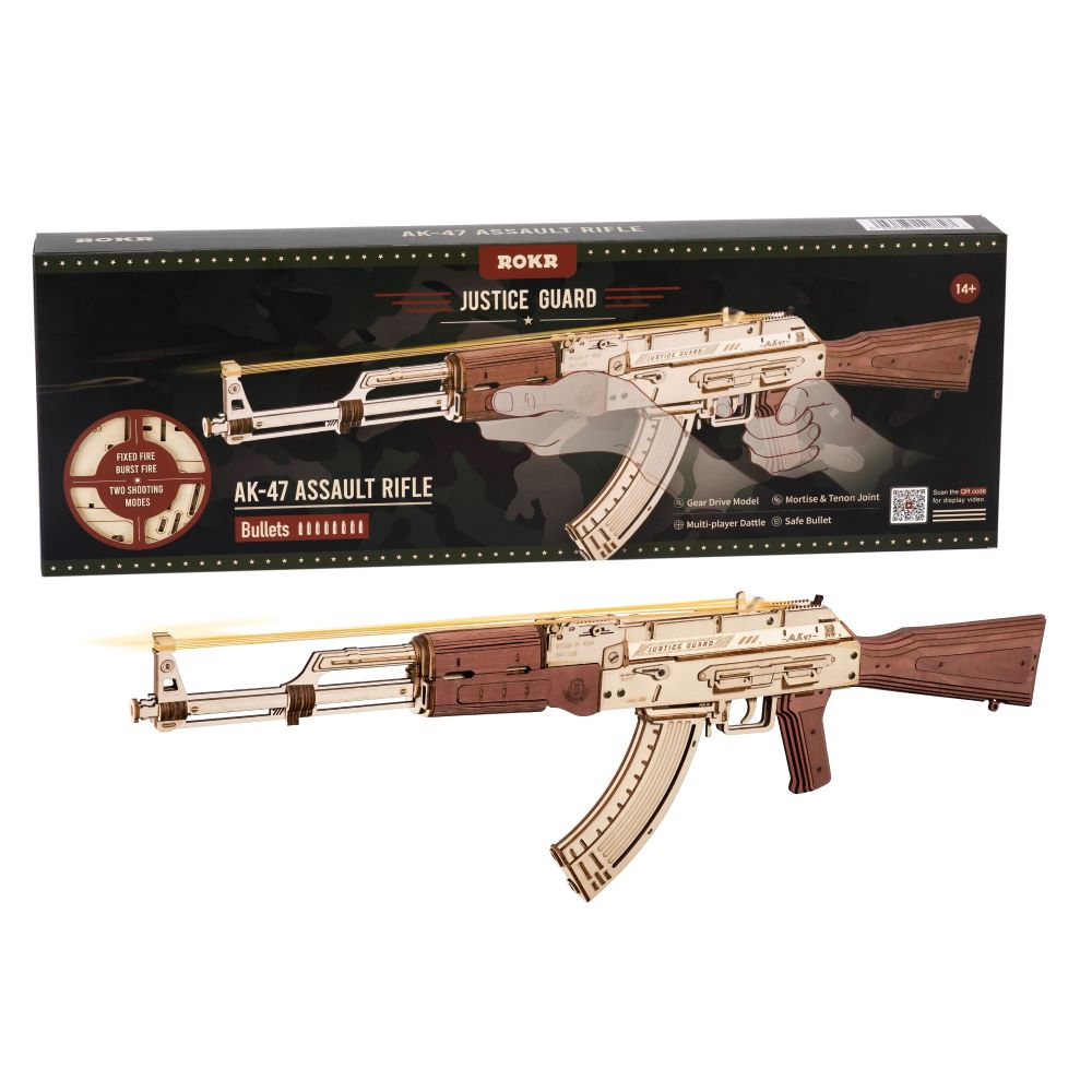 Rokr AK-47 3D Wooden Assembly Gun - Build and display this iconic replica.