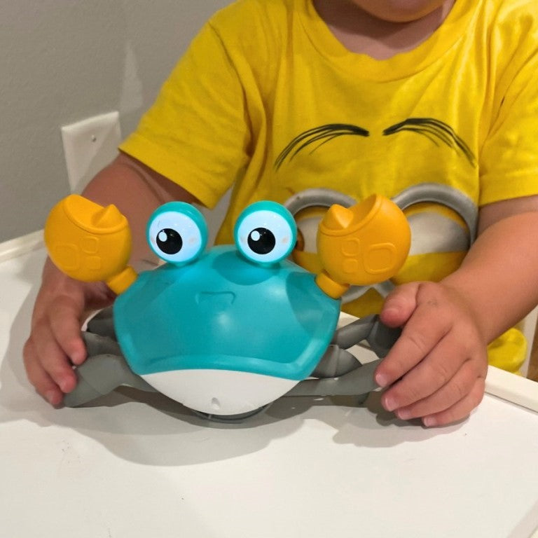 Interactive Crawling Crab Toy in action